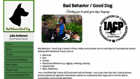 What Badbehaviorgooddog.com website looked like in 2019 (4 years ago)
