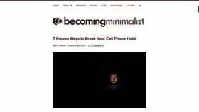 What Becomingminimalist.com website looked like in 2019 (4 years ago)