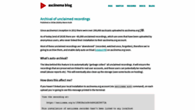 What Blog.asciinema.org website looked like in 2019 (4 years ago)