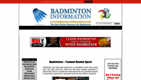 What Badminton-information.com website looked like in 2019 (4 years ago)