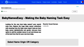 What Babynameseasy.com website looked like in 2019 (4 years ago)