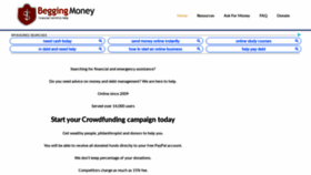 What Beggingmoney.com website looked like in 2020 (4 years ago)