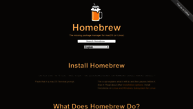 What Brew.sh website looked like in 2020 (4 years ago)