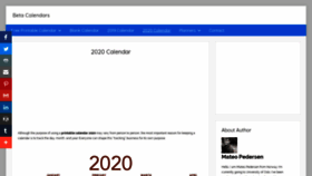 What Betacalendars.com website looked like in 2020 (4 years ago)