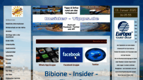 What Bibione-insider-tipps.de website looked like in 2020 (4 years ago)