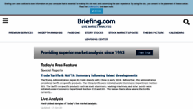 What Briefing.com website looked like in 2020 (4 years ago)