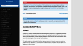 What Book.pythontips.com website looked like in 2020 (4 years ago)