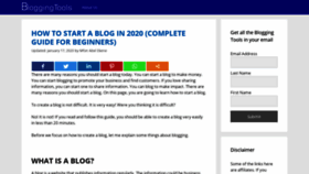 What Bloggingtools.org website looked like in 2020 (4 years ago)