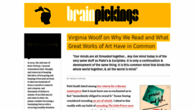 What Brainpickings.org website looked like in 2020 (4 years ago)