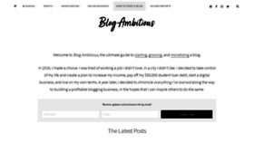 What Blogambitious.com website looked like in 2020 (4 years ago)