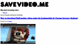 What Blog.savevideo.me website looked like in 2020 (4 years ago)