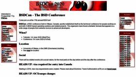 What Bsdcan.org website looked like in 2020 (4 years ago)