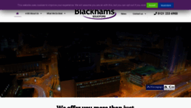 What Blackhams.com website looked like in 2020 (4 years ago)
