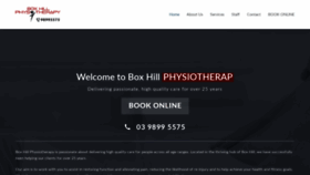 What Boxhillphysio.com.au website looked like in 2020 (4 years ago)