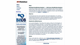 What Bindatabase.net website looked like in 2020 (4 years ago)