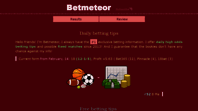 What Betmeteor.com website looked like in 2020 (4 years ago)