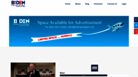 What Bidenpresident.com website looked like in 2020 (5 years ago)
