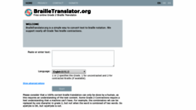 What Brailletranslator.org website looked like in 2020 (4 years ago)
