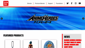 What Bandai.com website looked like in 2020 (4 years ago)