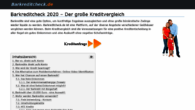 What Barkreditcheck.de website looked like in 2020 (4 years ago)