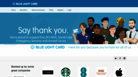 What Bluelightcard.co.uk website looked like in 2020 (3 years ago)