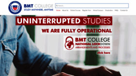 What Bmtcollege.edu.za website looked like in 2020 (3 years ago)