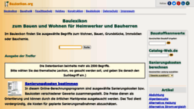 What Baulexikon.org website looked like in 2020 (3 years ago)