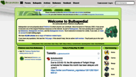 What Bulbapedia.bulbagarden.net website looked like in 2020 (3 years ago)