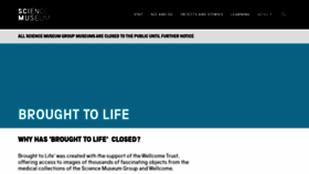 What Broughttolife.sciencemuseum.org.uk website looked like in 2020 (3 years ago)