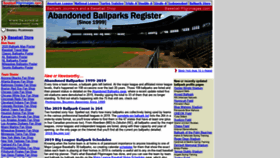 What Baseballpilgrimages.com website looked like in 2020 (3 years ago)