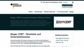 What Buerger-cert.de website looked like in 2020 (3 years ago)