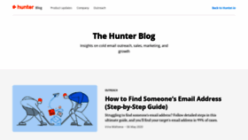What Blog.hunter.io website looked like in 2020 (3 years ago)