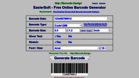 What Barcode.design website looked like in 2020 (5 years ago)
