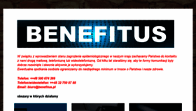 What Benefitus.pl website looked like in 2020 (3 years ago)