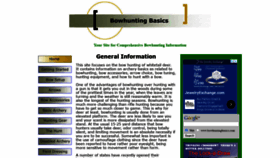 What Bowhuntingbasics.com website looked like in 2020 (3 years ago)