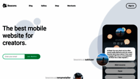What Beacons.ai website looked like in 2020 (5 years ago)