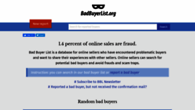 What Badbuyerlist.org website looked like in 2020 (3 years ago)