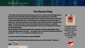 What Britishrecordshoparchive.org website looked like in 2020 (3 years ago)