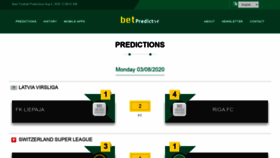 What Betpredictor.tips website looked like in 2020 (3 years ago)