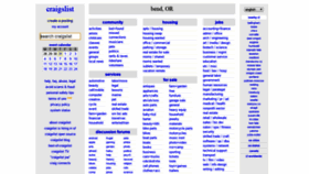 What Bend.craigslist.org website looked like in 2020 (3 years ago)