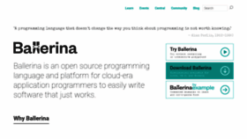 What Ballerina.io website looked like in 2020 (3 years ago)