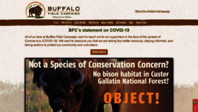 What Buffalofieldcampaign.org website looked like in 2020 (3 years ago)