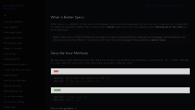 What Betterspecs.org website looked like in 2020 (3 years ago)