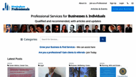 What Birminghamprofessionals.co.uk website looked like in 2020 (3 years ago)