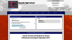 What Baysidehighschool.org website looked like in 2020 (3 years ago)