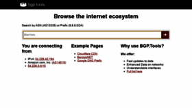 What Bgp.tools website looked like in 2020 (3 years ago)