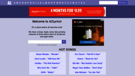 What B.azlyrics.com website looked like in 2020 (3 years ago)