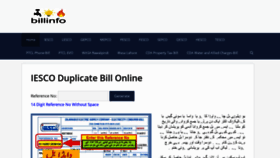 What Billinfo.pk website looked like in 2020 (3 years ago)