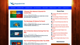 What Bloggingworld.net website looked like in 2020 (3 years ago)