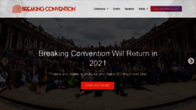 What Breakingconvention.co.uk website looked like in 2020 (3 years ago)